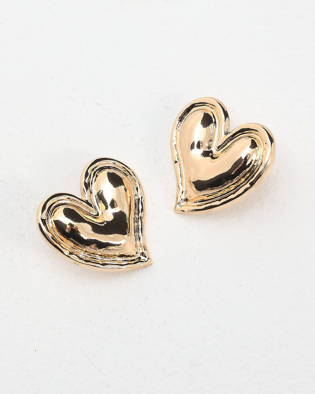 Gold Love Heart Earrings