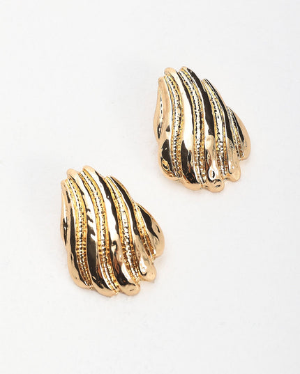 Gold Gloria Ridged Earrings