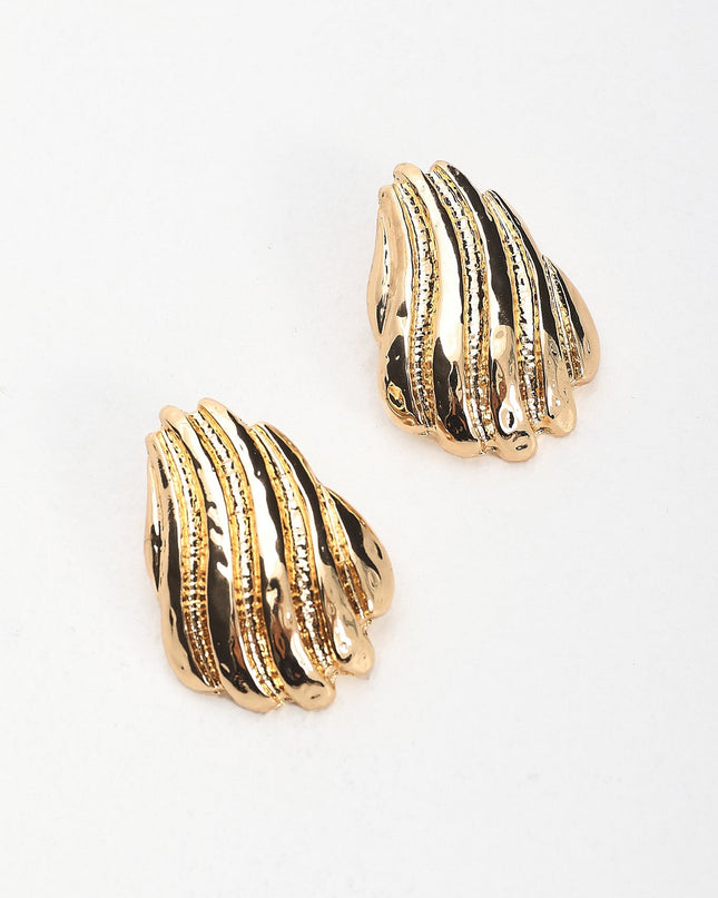 Gold Gloria Ridged Earrings