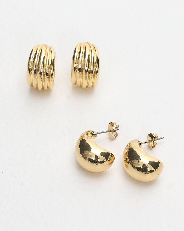 Gold Stud Earring Set