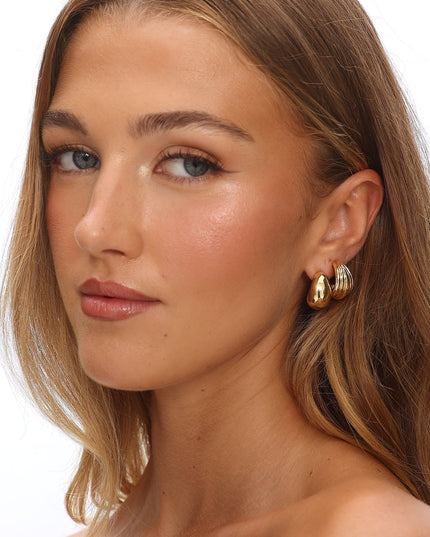 Gold Stud Earring Set
