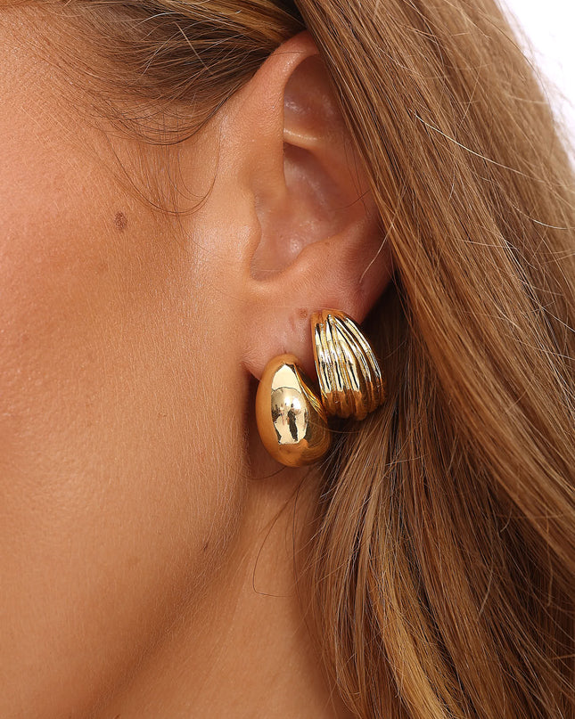 Gold Stud Earring Set