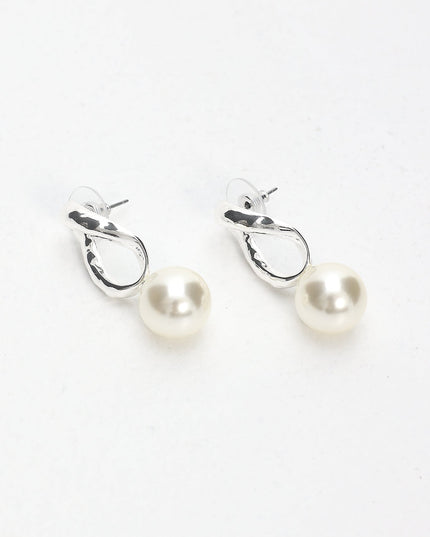Pearl Drop Earrings Silver