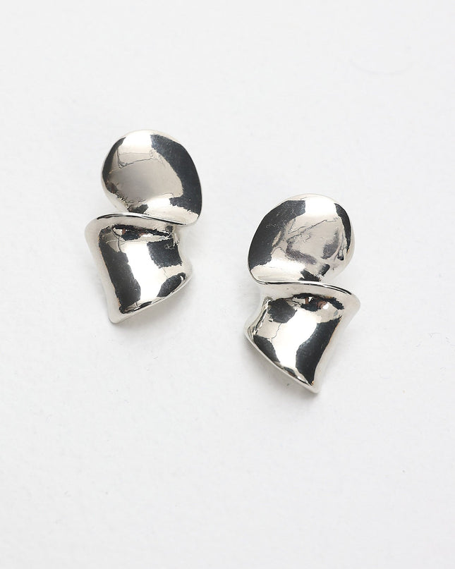 Silver Iris Twist Earrings