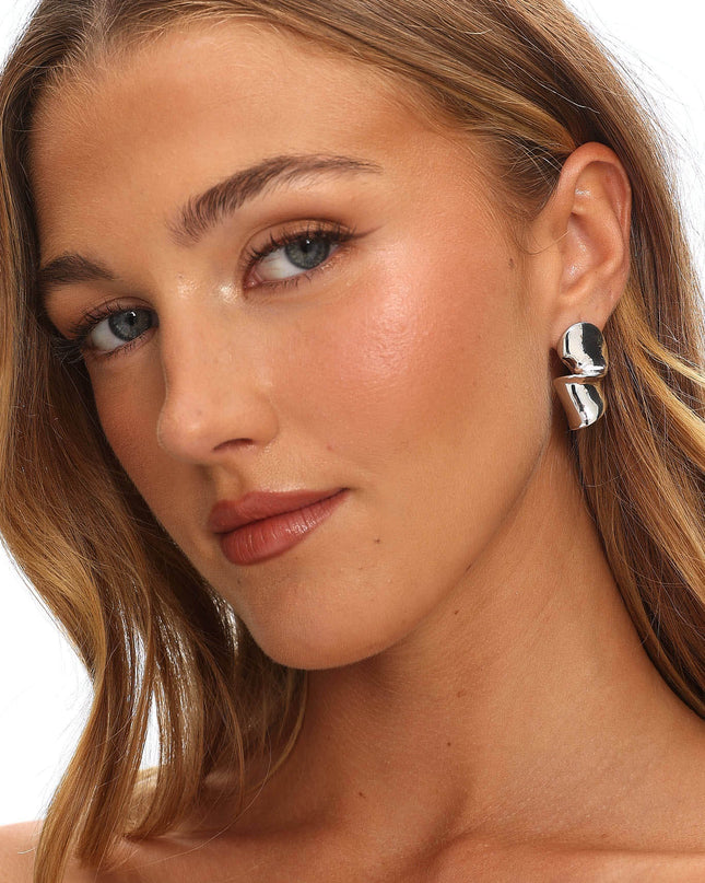 Silver Iris Twist Earrings