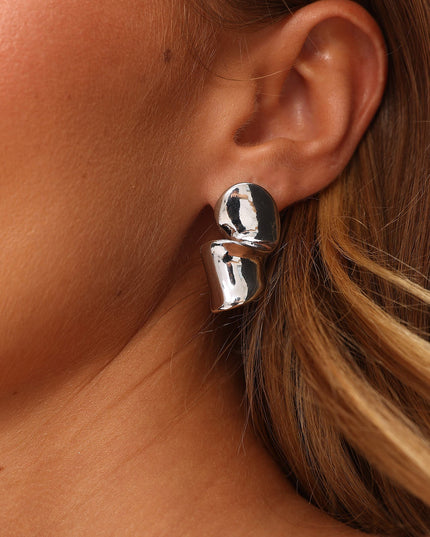 Silver Iris Twist Earrings