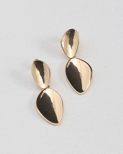 Gold Two Teardrop Earrings