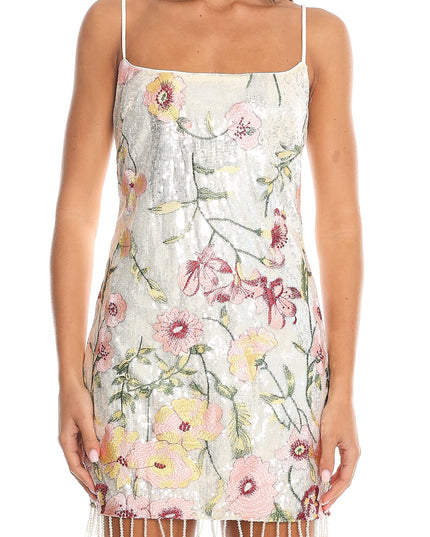 Cream Sequin Mini Dress