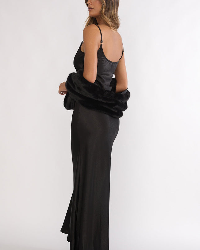 Black Cami Scarf Maxi Dress
