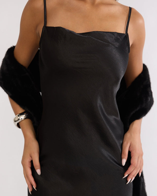 Black Cami Scarf Maxi Dress