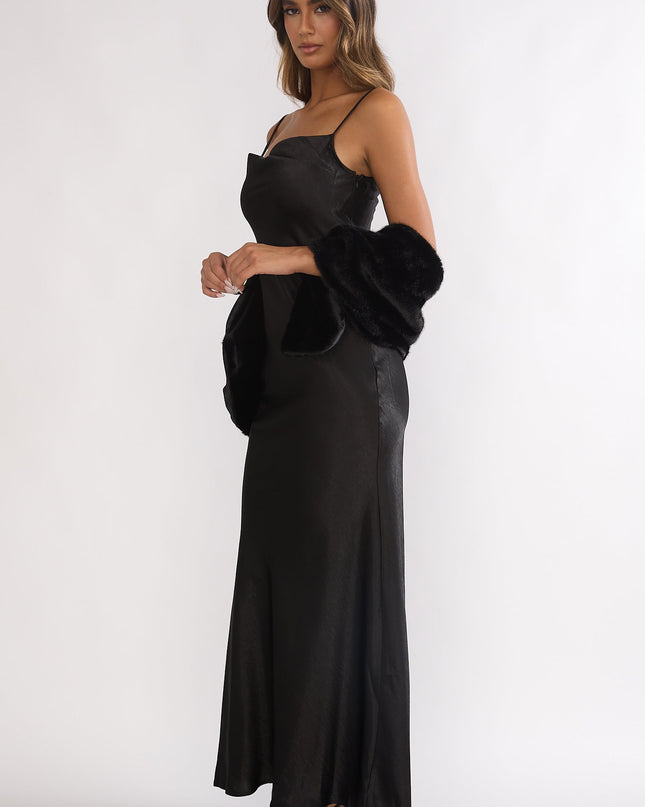 Black Cami Scarf Maxi Dress