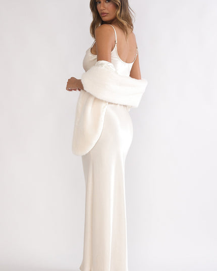 Cream Cami Scarf Maxi Dress
