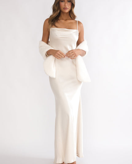 Cream Cami Scarf Maxi Dress