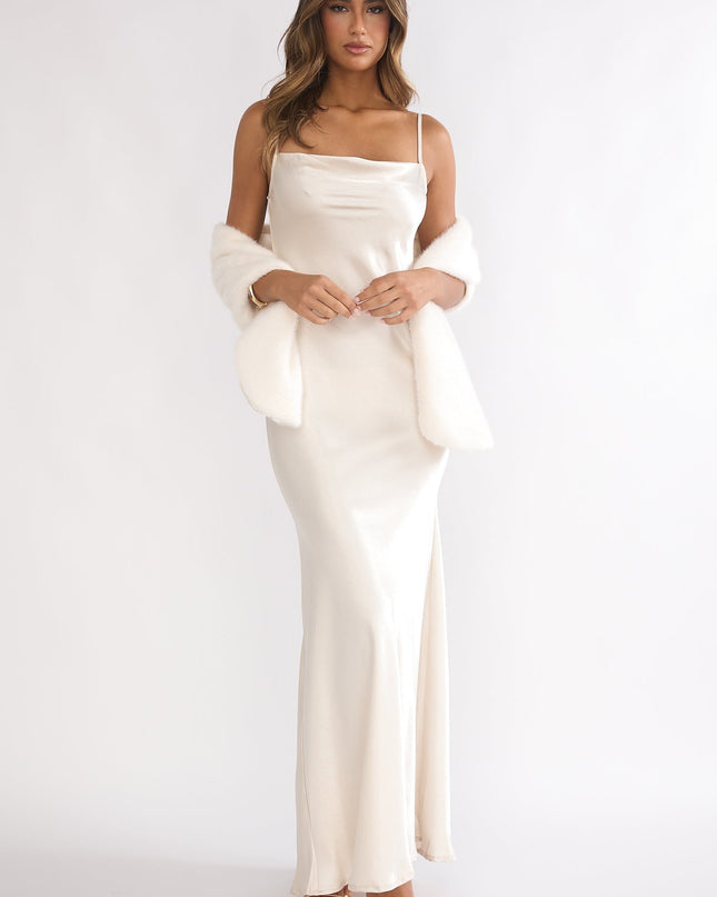 Cream Cami Scarf Maxi Dress
