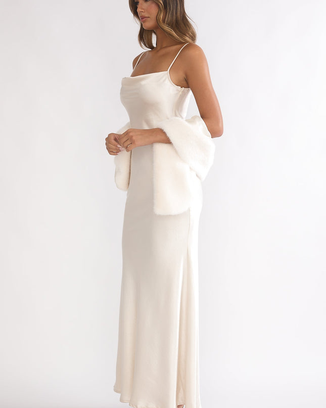 Cream Cami Scarf Maxi Dress