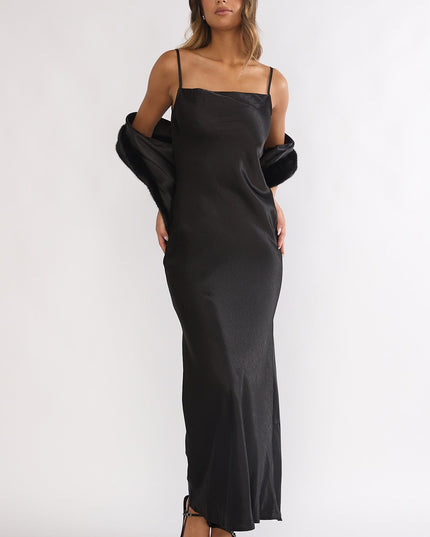 Black Cami Scarf Maxi Dress