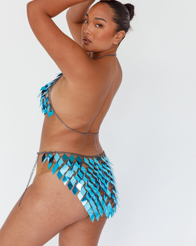 Blue Shiny Sequins 2 Piece Set