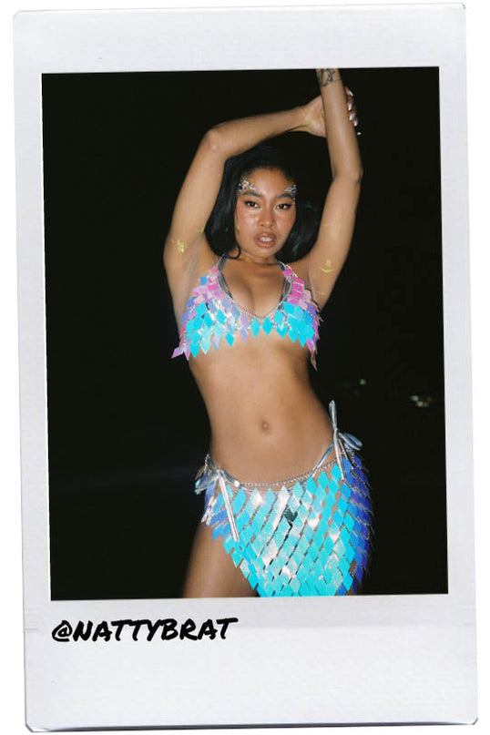 Blue Shiny Sequins 2 Piece Set