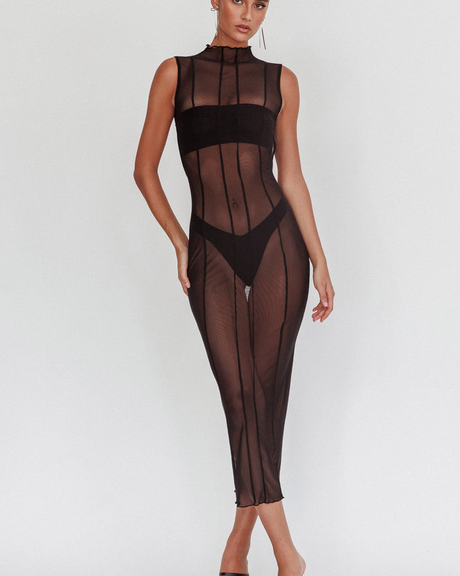 Black Sheer Maxi Dress