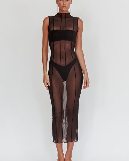 Black Sheer Maxi Dress
