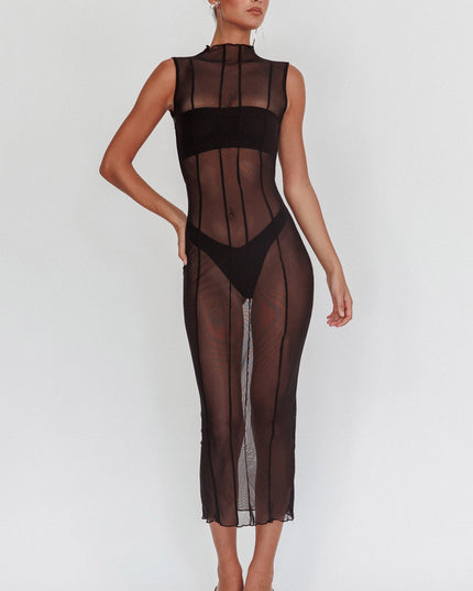 Black Sheer Maxi Dress