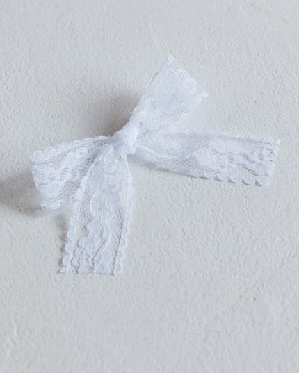 White Lace Bow Hairpin