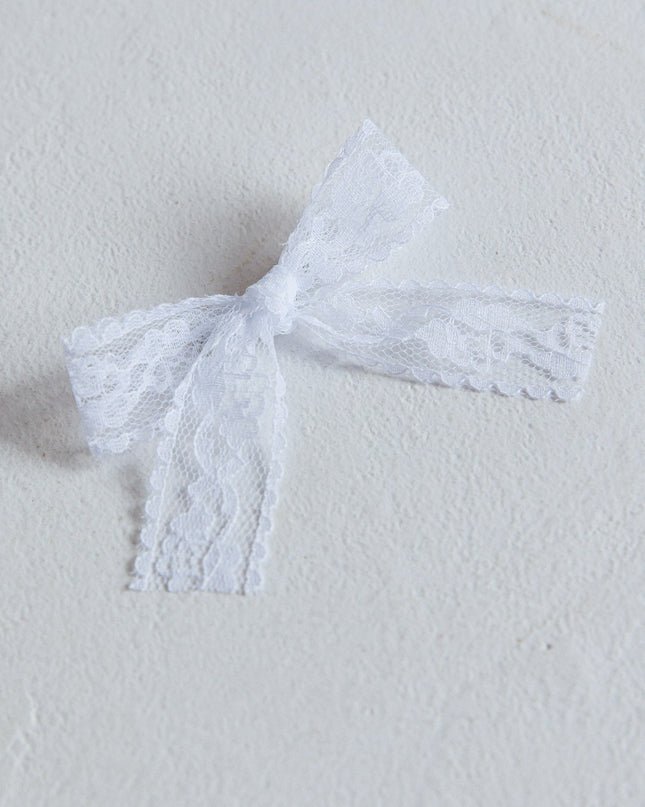White Lace Bow Hairpin