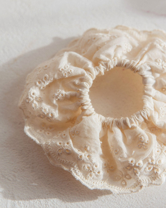 White Emily Lace Scrunchie