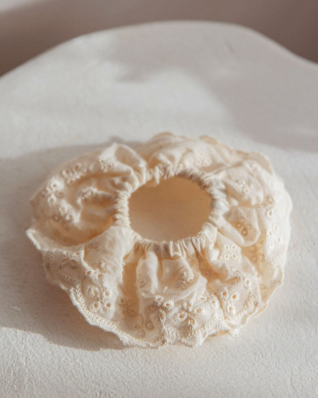 White Emily Lace Scrunchie