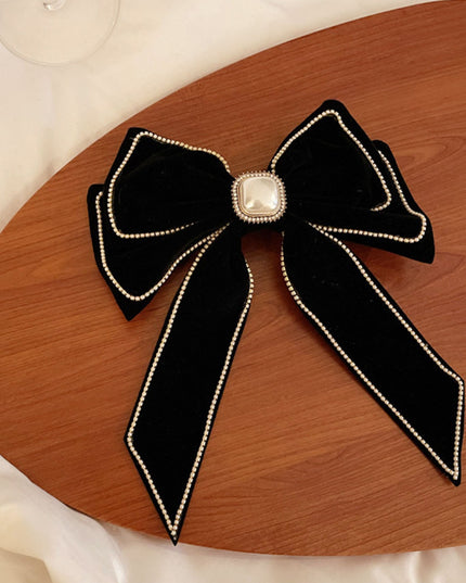 Black Evie Bow Hairclip
