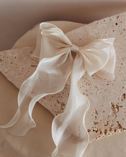 Champagne Chiffon Bow Hairclip