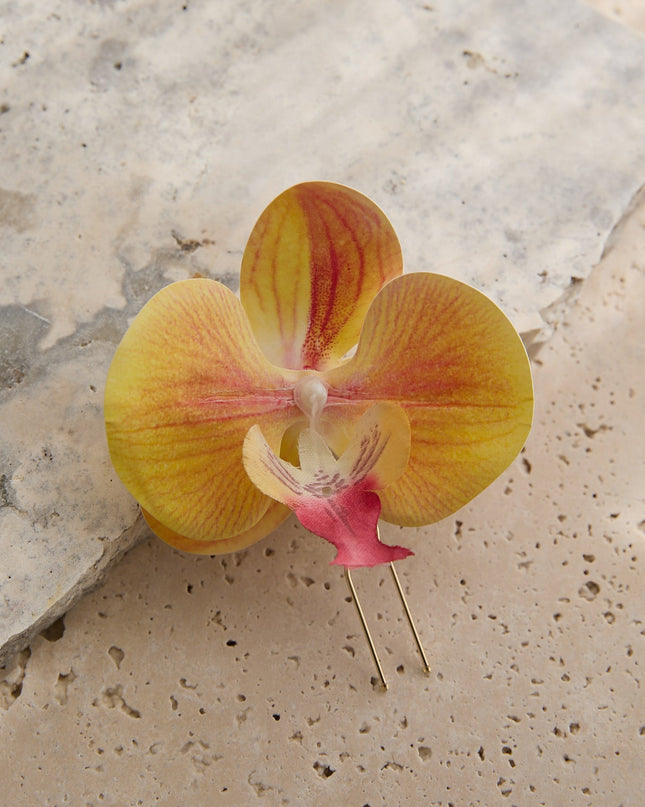 Peach Orchid Hair Pin