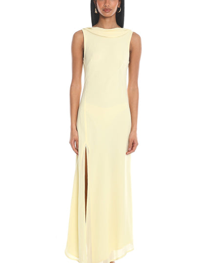 Yellow Cowl Neck Maxi Dress