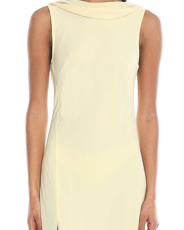 Yellow Cowl Neck Maxi Dress