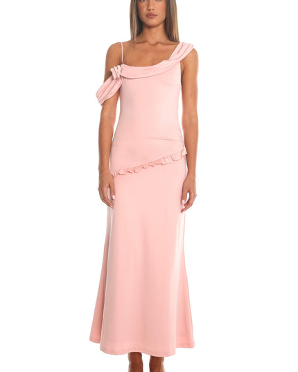 Blush One-Shoulder Maxi Dress