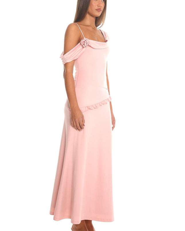 Blush One-Shoulder Maxi Dress