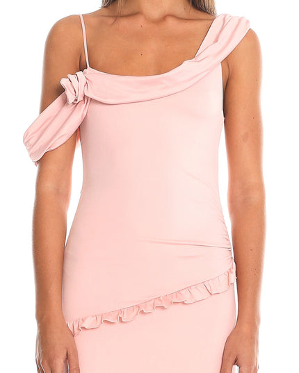 Blush One-Shoulder Maxi Dress