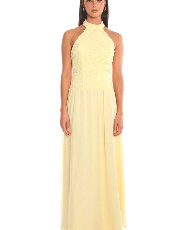 Butter Lace Halter Maxi Dress