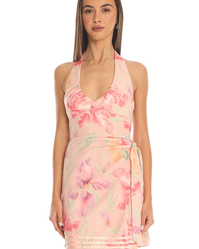 Blush Halter Wrap Mini Dress