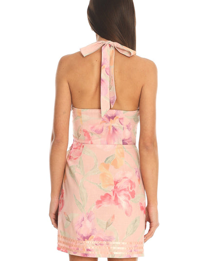 Blush Halter Wrap Mini Dress