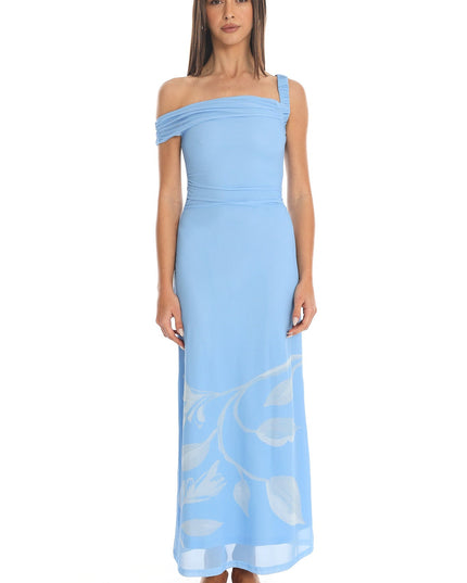 Blue One Shoulder Maxi Dress