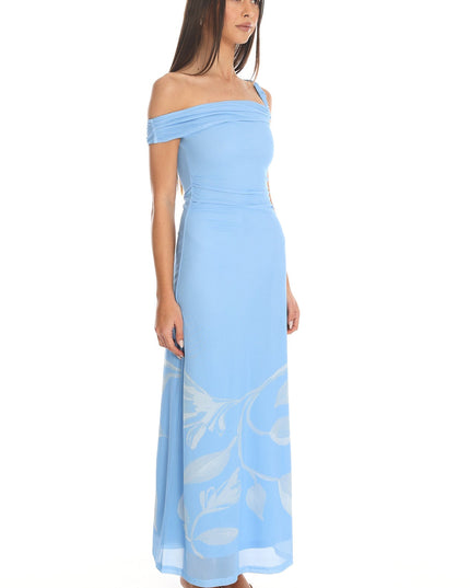 Blue One Shoulder Maxi Dress