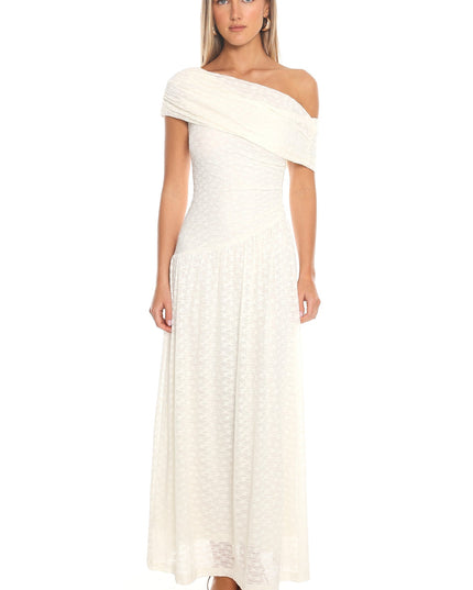 Ivory Draped Maxi Dress