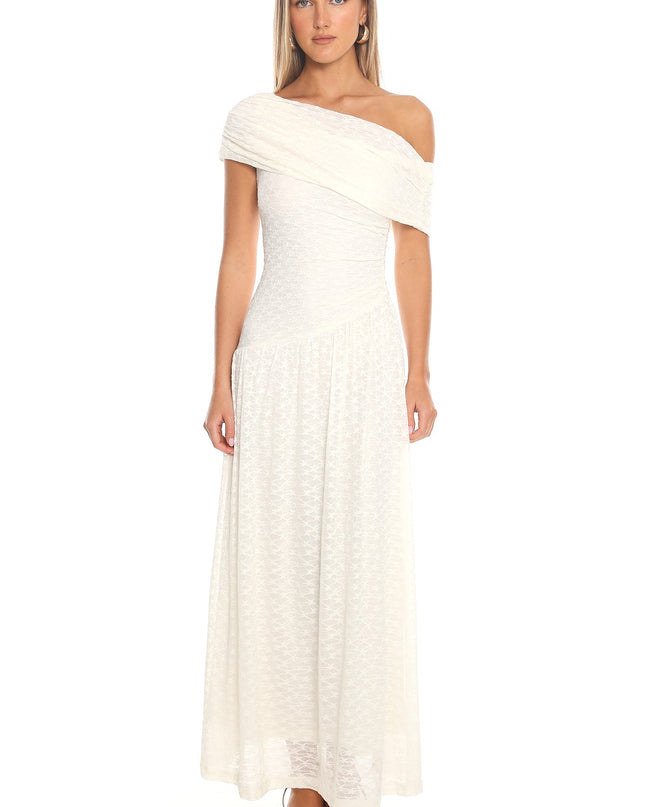 Ivory Draped Maxi Dress