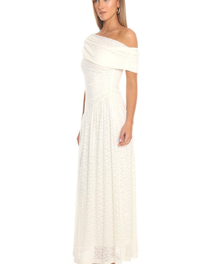 Ivory Draped Maxi Dress