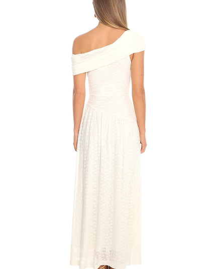 Ivory Draped Maxi Dress