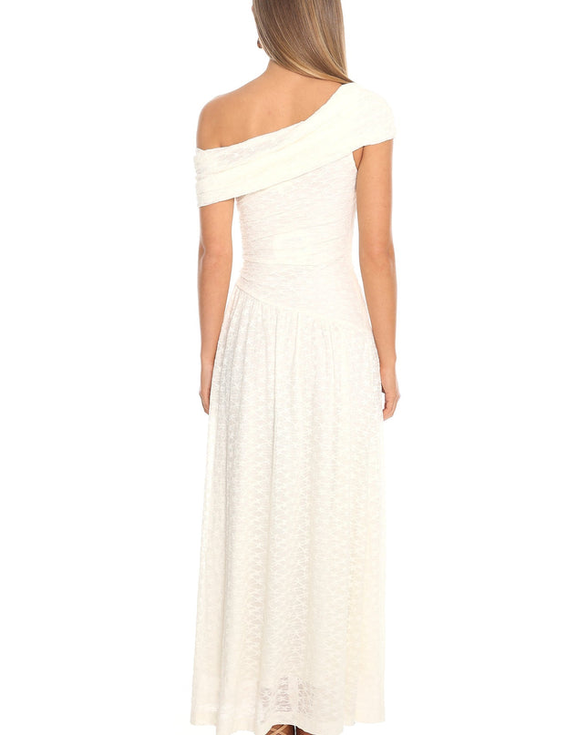 Ivory Draped Maxi Dress