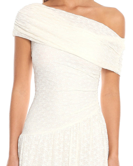 Ivory Draped Maxi Dress