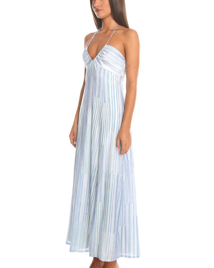 Blue Halter Maxi Dress