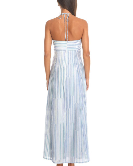 Blue Halter Maxi Dress